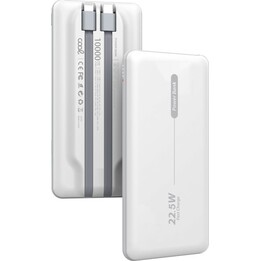 COOL Batería Externa Universal Power Bank 10.000 mAh PD 22.5W (2 cables) Blanco