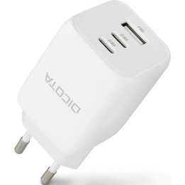 D Dicota Compact 3-Port GaN Wall Charger (65W) EU white