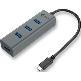 D I-TEC USB-C HUB metálico de 4 puertos