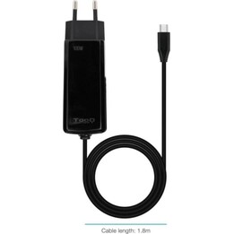 TooQ TQLC-USBCGAN100PD-C Chargeur USB-C GaN 100W 1 Port d'alimentation 1,8 m Noir