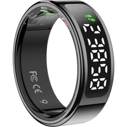 Leotec Kör Mau LED Smart Ring, Edelstahl, 5ATM, optischer Sensor, 15 mAh, Schwarz