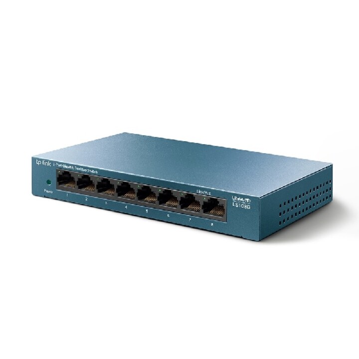 Non-manageable switch tp-link ls108g litewave 8p giga desktop metal housing no rack