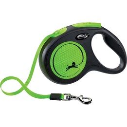 Correa automática Flexi New Neon, 5M, Talla M, Negro/Verde
