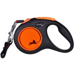 Flexi New Neon Automatic Leine, 5M, Größe M, Schwarz/Orange