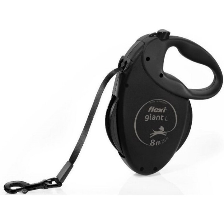 Flexi Giant Retractable Leash, 8 m, size L, for dogs up to 50 kg, Black