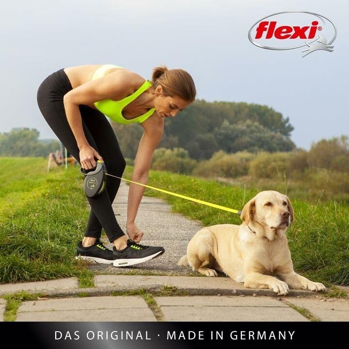 Flexi Giant Retractable Leash, 8 m, size L, for dogs up to 50 kg, Black