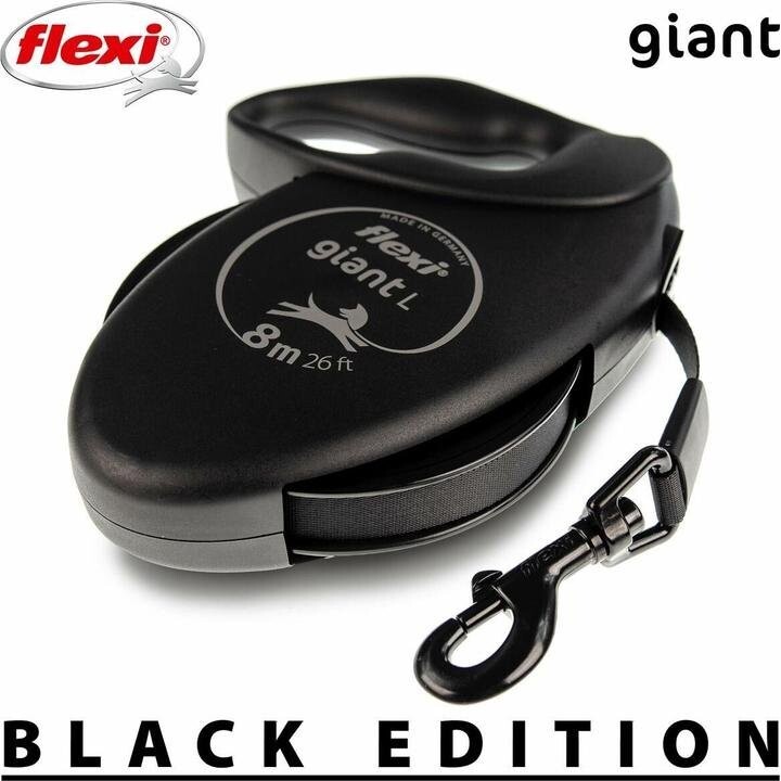 Flexi Giant Retractable Leash, 8 m, size L, for dogs up to 50 kg, Black