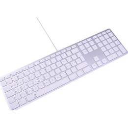 Teclado USB LMP com teclado numérico, prateado, layout francês (AZERTY)