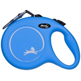 Correa retráctil Flexi New Classic, 8 m, talla L, para perros de hasta 50 kg, azul