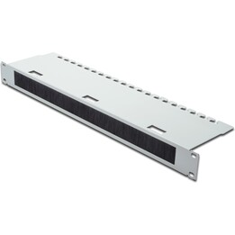 DIGITUS panel de gestión de cables 1U gris para 24 cables con regleta de escobillas