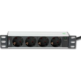 Régua de tomadas 10' 1U X4 - Tomadas Schuko