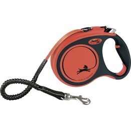 Flexi Xtreme Retractable Leash, 5 m, Size L, for dogs up to 65 kg, Black/Orange