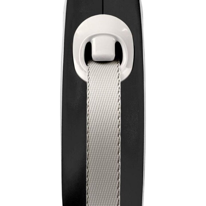 Flexi New Comfort Retractable Leash, 8 m, size L, for dogs up to 50 kg, Black/White