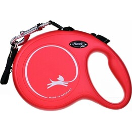 Flexi New Classic Retractable Leine, 8 m, Größe L, für Hunde bis 50 kg, Rot