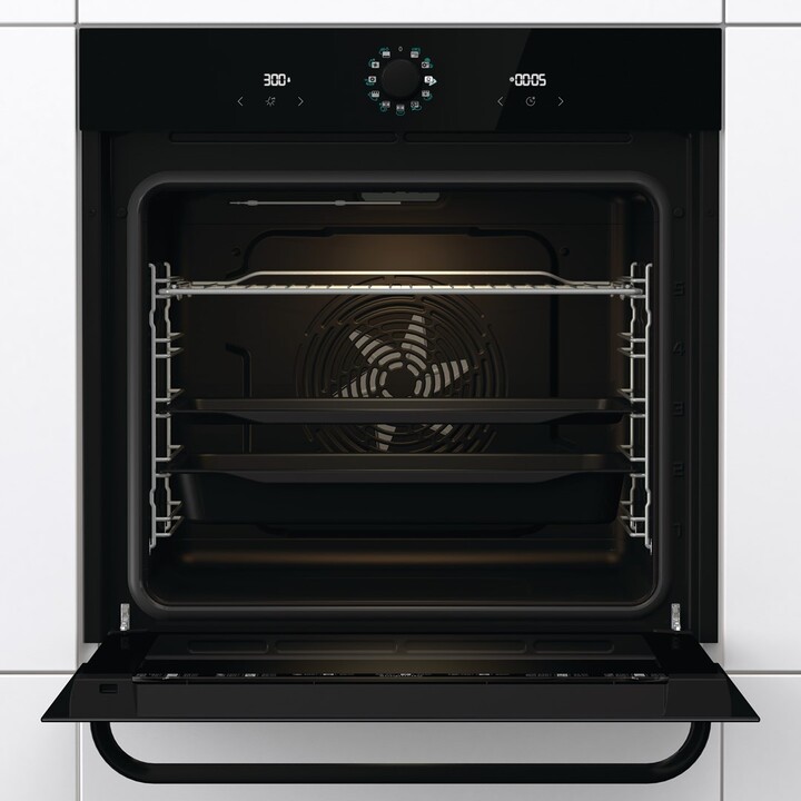 Gorenje BOS67371SYB, Hocheffizienter Multifunktionsbackofen mit Premium-Design und einfacher Reinigung, Schwarz