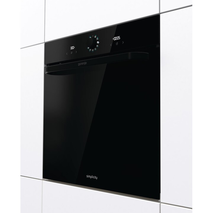 Gorenje BOS67371SYB, Hocheffizienter Multifunktionsbackofen mit Premium-Design und einfacher Reinigung, Schwarz