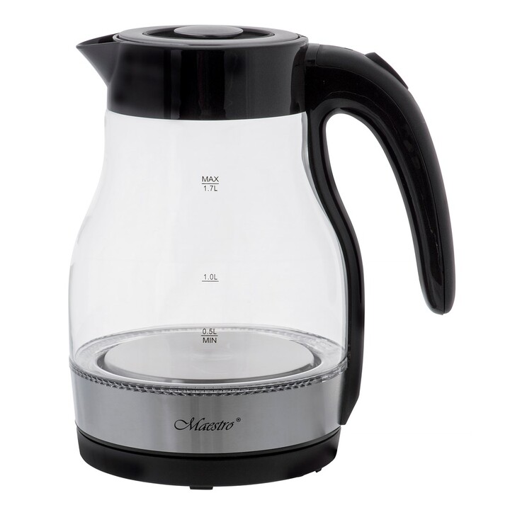 Maestro MR-061-BLACK hervidor eléctrico de vidrio 1,7 l negro