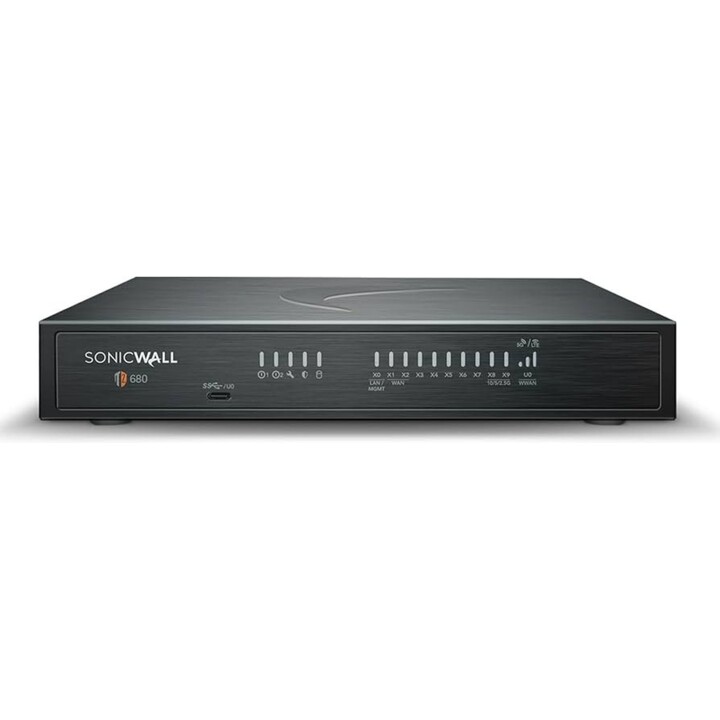SonicWall TZ680 03-SSC-1839 Firewall Next-Gen 8x1GbE 2x10G SFP+ Desktop 5Gbps Firewall 2,5Gbps Minaccia 150K sessioni IPS DPI-SS
