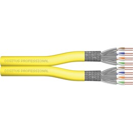 Câble de données CAT 7A S-FTP - Câble d'installation, 1 500 MHz DCA (EN 50575), AWG 22/1, Bobine de 500 m, DX, Jaune