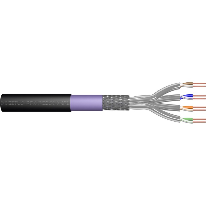 Câble de données Digitus CAT 7 S/FTP - Câble d'installation souterraine, 100 m, Simplex, PE