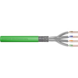 Digitus CAT 8.2 S-FTP Installation Cable, 2000 MHz, AWG 22/1 DCA, 500 m, drum, simplex, green