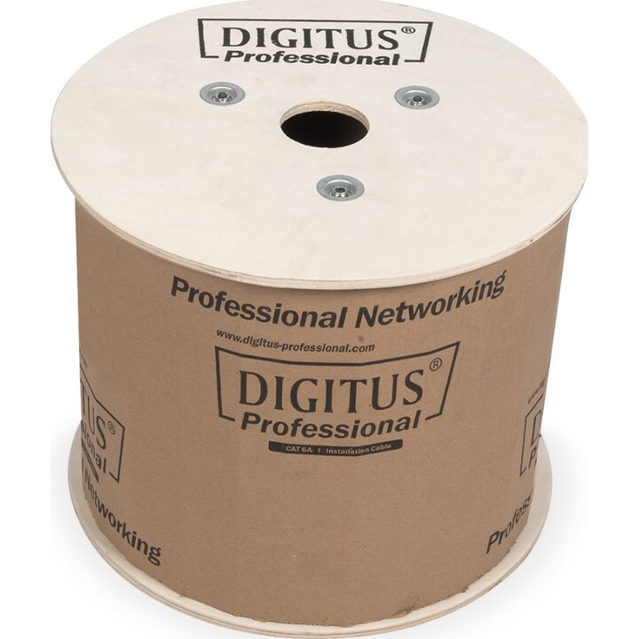 Digitus CAT 7 S-FTP Data Cable - Installation Cable, 1200 MHz DCA (EN 50575), AWG 23/1, 500m, Simplex, Orange