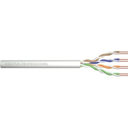 Digitus Cable de datos CAT 5e U-UTP - cable de instalación, 100 MHz Eca (PVC), AWG 24/1, caja de 100 m, Sx, gris