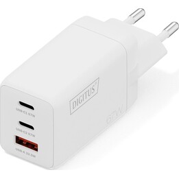 Digitus GaN USB charger, 67 W 2x USB-C, 1x USB-A, white