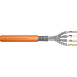 Digitus CAT 7 S-FTP Datenkabel - Installationskabel, 1200 MHz DCA (EN 50575), AWG 23/1, 100 m Ring, Sx, Orange
