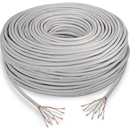 Nanocable Cable de red RJ45 Cat.5e UTP rígido AWG24, Gris, 100 m