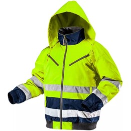 Neo Tools Work Jacket, High-Visibility Padded, Size L, Yellow
