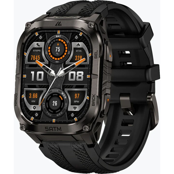 Kospet Tank M4C Noir avec bracelet noir et GPS double bande Résistance de qualité militaire - Montre intelligente