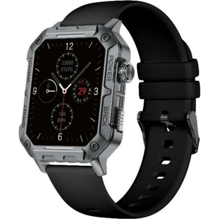 Nilox NXSWTRAILWATCH 1.91" RTOS Smartwatch Stainless Steel 260mAh Black