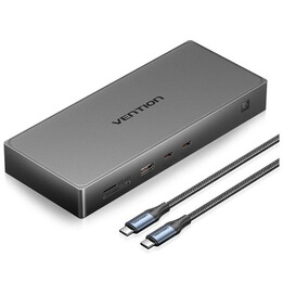 Docking station USB Type-C Vention TPWH0/ 2xHDMI 4K/ 1xDisplayPort/ 3xUSB/ 2xUSB Type-C/ 1xUSB Type-C PD/ 1xRJ45/ 1xLettore di s