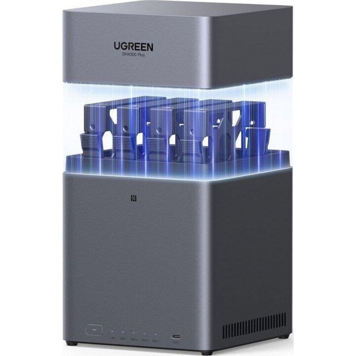 Ugreen DH4300 Plus 4-Bay NAS, 8GB ARM 2.5GbE, HDMI 4K, sicurezza NFC, backup remoto