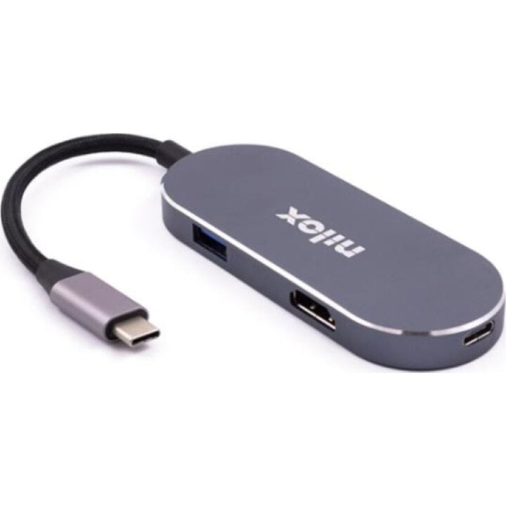 Nilox NXDSUSBC01 Docking Station USB-C grigio