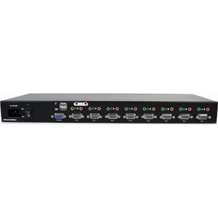 Startech SV831DUSBAU KVM Switch 8 portas USB VGA 1U Rack Áudio OSD Preto