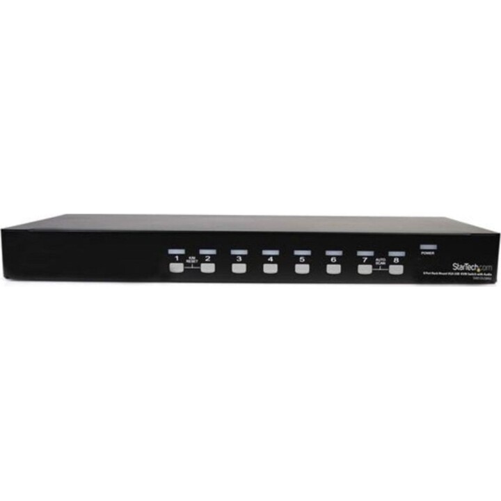 Startech SV831DUSBAU KVM Switch 8 portas USB VGA 1U Rack Áudio OSD Preto