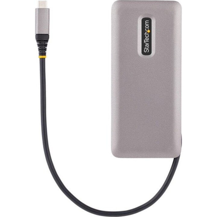 Hub USB-C 4 portas USB 3.2 Gen 2 10Gbps PD 100W Pass-Through Cabo cinzento 32cm