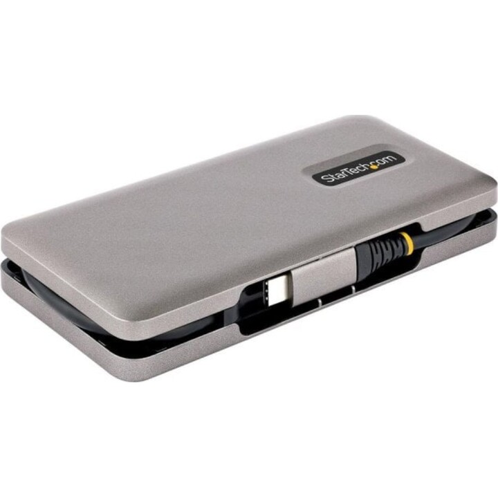 Hub USB-C 4 portas USB 3.2 Gen 2 10Gbps PD 100W Pass-Through Cabo cinzento 32cm
