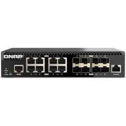 QNAP QSW-M3216R-8S8T Switch with 8x SFP+ ports and 8x 10G Ethernet L2/L3 management, 1U rack mount