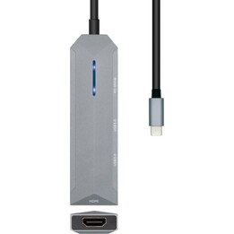 Aisens Estación Docking USB-C 3.2 4 en 1 Multipuerto Gris