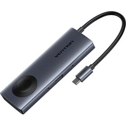 Vention Tpmhb Docking Station USB-C con ricarica wireless, 1x HDMI 4K, 2x USB, 1x USB Type-C, 1x USB Type-C PD, grigio