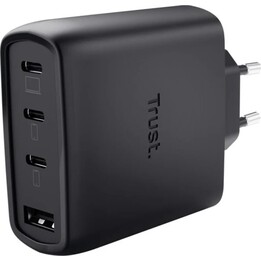 Cargador de pared Gan Trust Maxo 65w 26067 3xusb Tipo-C 1xusb Incluye Cable USB-C 65w