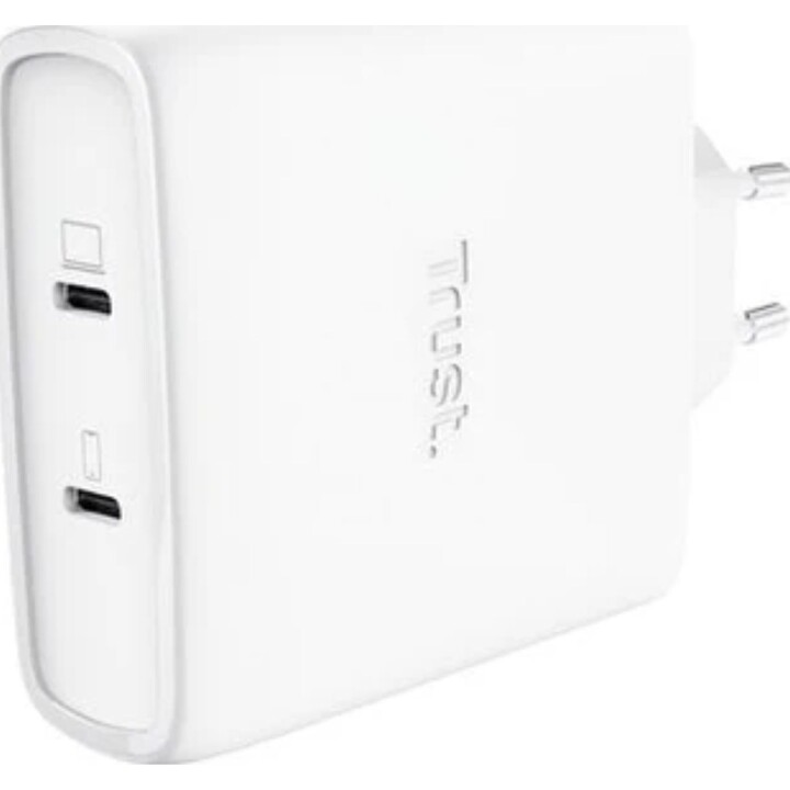 Gan Trust Maxo 100w 2xUSB Type-C Wall Charger Includes USB-C Cable (Chargeur mural 2xUSB Type-C avec câble USB-C)