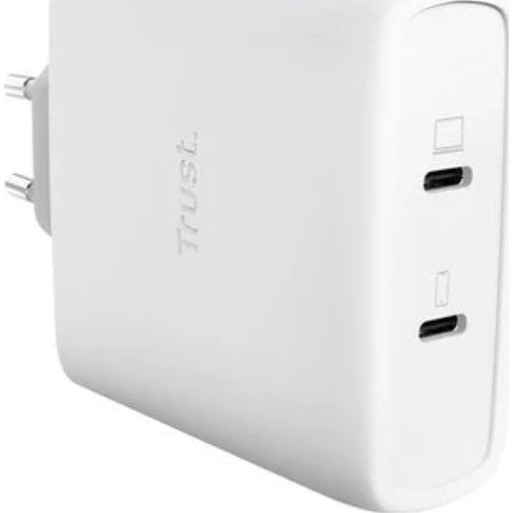 Gan Trust Maxo 100w 2xUSB Type-C Wall Charger Includes USB-C Cable (Chargeur mural 2xUSB Type-C avec câble USB-C)