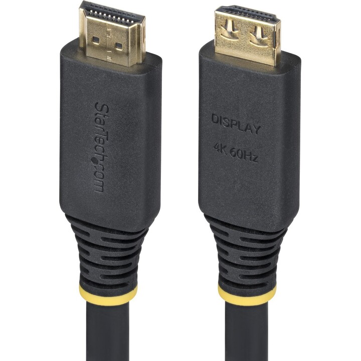 StarTech.com 15m (50ft) Active High Speed HDMI Cable with Gripping Connectors, 4K 60Hz/1440p 144Hz, HDR10/HDCP 2.2/ARC, 18Gbps, 