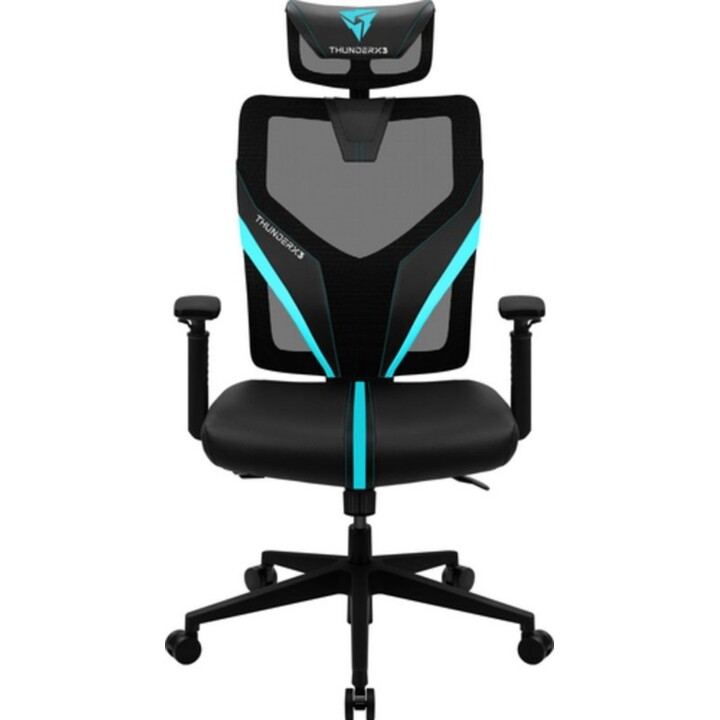 Sedia da gioco ThunderX3 Yama 1 YAMA1BC Black/Cyan Mesh Ergonomica 120kg 135° Reclinazione