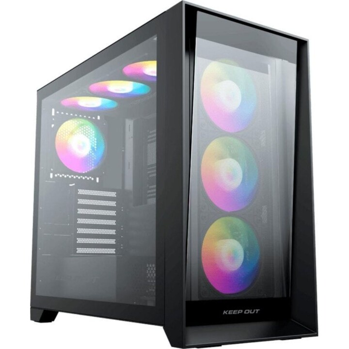 Case da gioco PC Tower Keep Out XC-911PROXL+ Vetro temperato ARGB E-ATX/ATX/Micro-ATX/ITX Nero