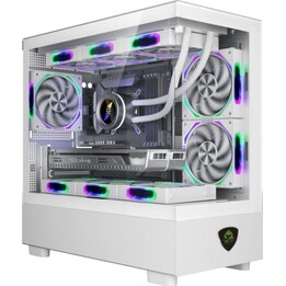 Caixa de torre para PC Keep Out XC-301W Micro-ATX/ITX com vidro temperado branco ARGB 420 mm GPU